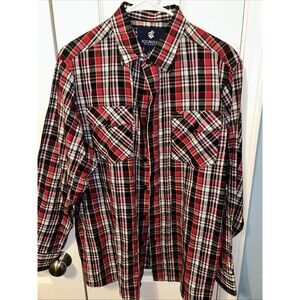 Rocawear Shirt Mens XL Red Plaid Button Up Long Sleeve